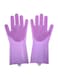 Generic Silicone Dish Washing Gloves Purple