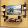 Wooden Wall Mounted TV Unit, Cabinet, with TV Stand Unit Wall Shelf for Living Room (Brown)