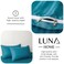 Luna Home Premium 6 Piece King Size Duvet Cover Satin Stripe Solid Ocean Blue