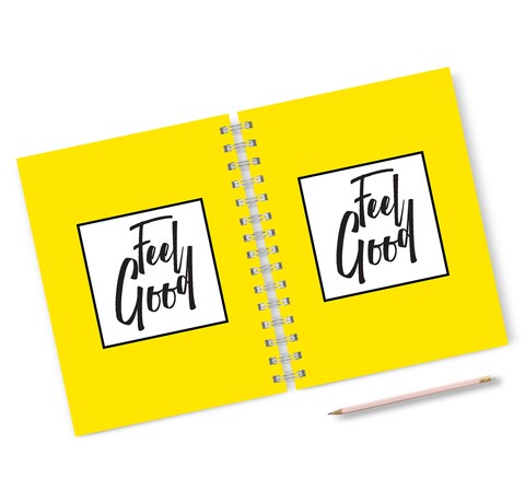 Loud Universe Hardcover Notebook Feel Good Yellow Typography Spiral Notebook with Premium High Quality Paper A5 Size