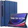 Case For Samsung Galaxy Tab S9 Ultra 14.6-Inch, Translucent Back Tri-Fold Stand Protective Tablet Cover, Support S Pen Charging Auto Wake/Sleep Blue
