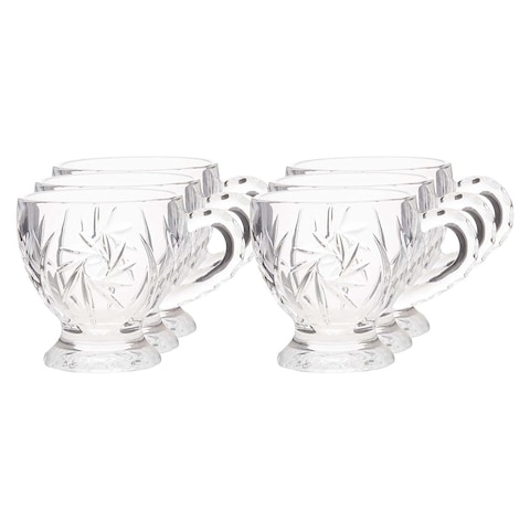 Irena Pinwheel Tea Cup Set - 6 Pieces - 205 ml - Clear