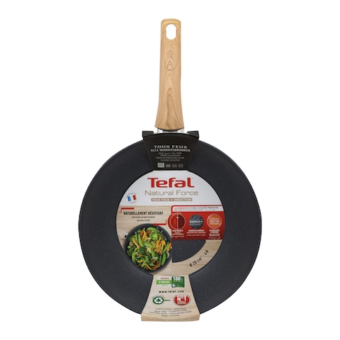 Tefal Natural Force Wok Pan Black And Beige 28cm