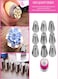 Generic 10-Pieces Cake Decoration Nozzles Set Silver/White/Pink 45 x 43mm
