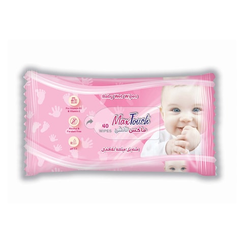 Max Touch Baby Wipes - 40 Pieces