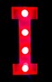 LED Marquee Letter Light Sign Wooden Red (I) 25cm