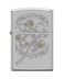 Zippo AE184641 205 Four Leaf Clover Satin Chrome Windproof Lighter