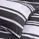 Luna Home Queen Size 6 Pieces, Black Stripe Design Bedding Set