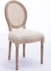 LANNY Vintage French Accent Chairs Set of 2, Upholstered Fabric Farmhouse Dining Chairs 7105# for Living Room Bedroom Kitchen, 2pc Vanity Chairs with Round Backs and Rubberwood Legs (Rattan Back)