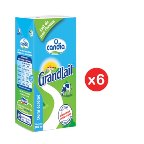 Candia Uht Milk Low Fat 6X180ML