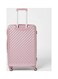 Partner 4-Piece Textured Checkered Luggage Trolley Set, Light Pink