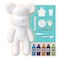 DIY CREATE YOUR OWN UNIQUE ACRYLIC FLUID POURING PAINT MONEY SAVING BEAR (13 inch - 33 cm) COMPLETE SET, Colors: Light-Blue, Dark-Purple, Gold, Black, Mint-Green, Fun Creative Gift