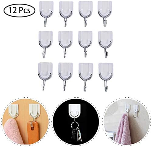 Generic - Strong Adhesive Hook Wall Door Sticky Hanger Holder Kitchen Bathroom White 12PCS