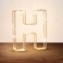 Golden Letter H Glowing with LED Lights 25cm