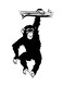 Spoil Your Wall Monkey Hanging Bookshelf Decorative Wall Sticker Black 50x80cm