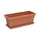 Cosmoplast Rectangular Planter With Tray Terracotta 46cm