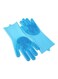 Generic Gloves Reusable Silicone Brush Scrubber Heat Resistant For Kitchen Dishwashing Blue