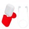 Generic - Protective AirPods Case Soft Silicone Charging Cover Pouch Case Sleeve with Cable - Red