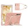 Moxedo Shockproof Rugged Colorful Case with 360 Rotating Kickstand and Shoulder Strap Compatible for Samsung Galaxy Tab S7 Plus 12.4-inch 2020 / S8 Plus 2022 (T730/T970/X800) (Rose Gold)