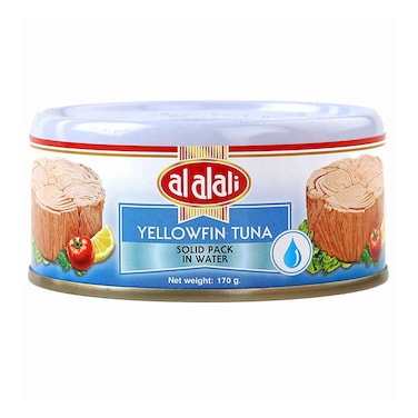 العلالي   عبوة تونة صفراء بالزعانف في ماء 170 غ