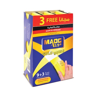 Maog gold sponge with scourer 9 + 3 free