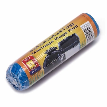 Al-Fath Garbage Bags Roll - 60 x 70 Cm - 15 Bags - Blue