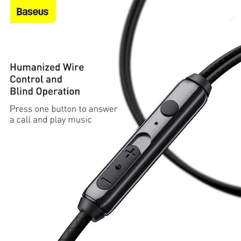 Baseus Encok H19 3.5mm wired earphone with microphone and remote control 1.2M-  Navy