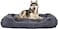 Dog bed for medium and large dogs with removable cushion and anti-slip bottom, Calming &amp; Ultra soft faux fur pet beds anxiety relief, Machine washable luxury plush dog bed 90 cm (Grey)