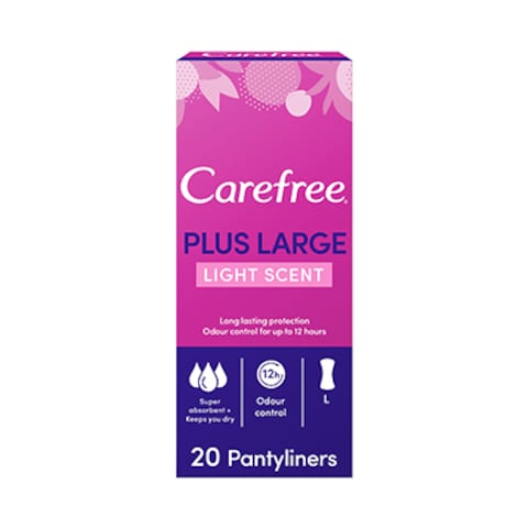 Carefree Plus Large Light Scent Pantyliners 20 Pieces