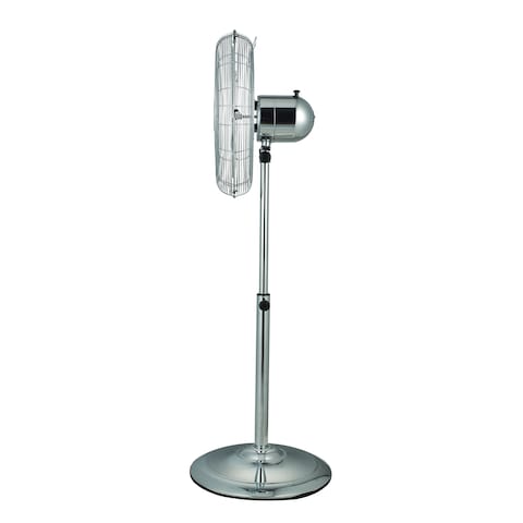 Crownline SF-402 16&quot; Stainless Steel Fan with 4 Blades, 3 Speed Control, Adjustable Oscillation, Stable Round Base, and Soft Touch Tilting Angle &ndash; 50W Power, 220-240V, 50Hz