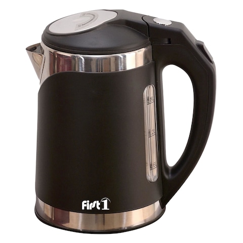 First 1 Stainless Steel Electric Kettle 1.8L Black/Silver