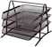 Generic Desk 3 Tier Document Tray Metal Mesh- Black