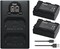 Dmk Power FZ100 Mini Portable LCD Battery Charger TC-USB III with Rechargeable Battery (2-Pack battery 2300mAh, 1-Dual LCD TC-USB III)