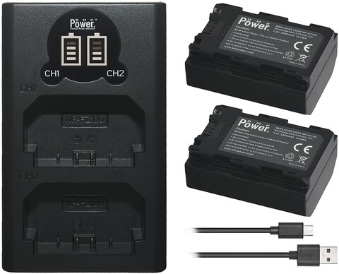 Dmk Power FZ100 Mini Portable LCD Battery Charger TC-USB III with Rechargeable Battery (2-Pack battery 2300mAh, 1-Dual LCD TC-USB III)