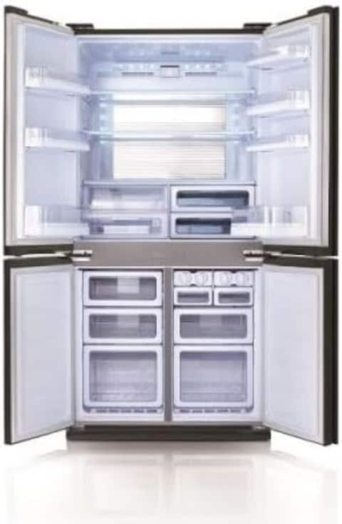 Sharp Olive French Door Inverter Series 724 Liters Refrigerator SJ-FS87V-BK3 with Plasmacluster, Black