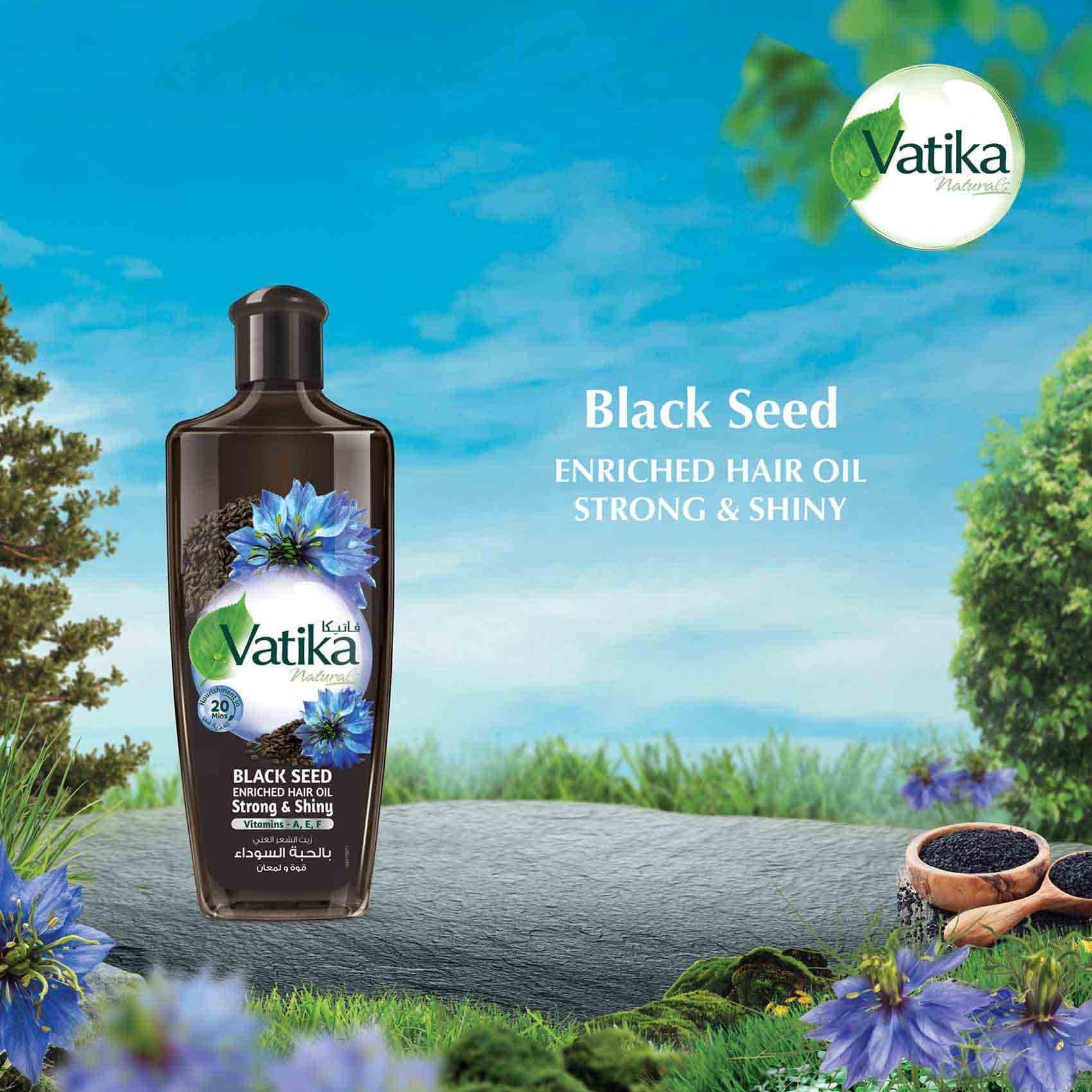 Vatika Naturals Black Seed Enriched Hair Oil Strong &amp; Shiny 300ml