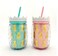 2-Piece Pineapple-Shaped Drinkware Tumbler for Cold Beverages with Reusable Straw 2 Colors 450ml each