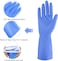 ZALCOON Household Rubber cleaning gloves Blue Medium for Household,Reuseable dishwashing gloves for Kitchen.