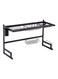 Multi Layer Kitchen Sink Drain Board Rack Black 34x65x89cm