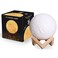 Generic-3 Colors 3D Printing Moon Light Lunar Night Lamp Warm &amp; Cool White Dimmable Touch Control Home Decorative Light for Baby Kids Lover Birthday Gifts