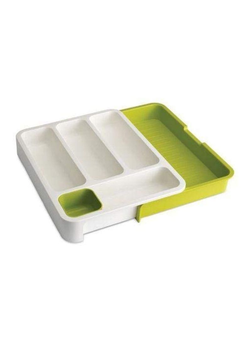 Generic Plastic Cutlery Tray White/Green