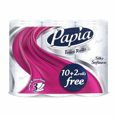 Papia Toilet Rolls - 10+2 Rolls