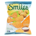 Buy Smiles Cheddar And Sour Cream Potato Chips 18g in Kuwait