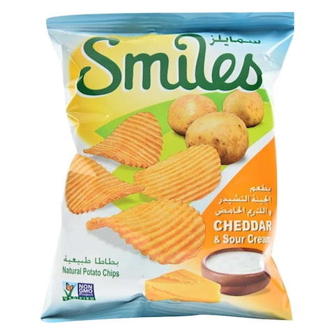 Buy Smiles Cheddar And Sour Cream Potato Chips 18g in Kuwait