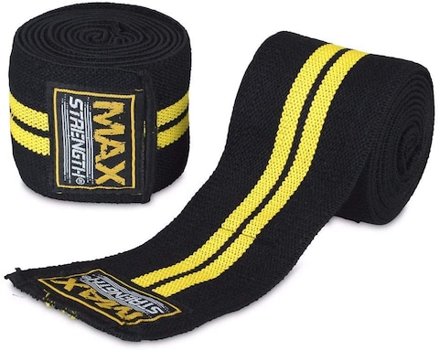 Golds Gym Black and Yellow Knee Wraps, Pair - Walmart.com
