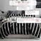 Luna Home Single size 4 pieces, without filler, black &amp; white stripe design.