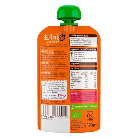 Ella39S Kitchen Organic Carrots With Apples And Parsnips Puree 120G