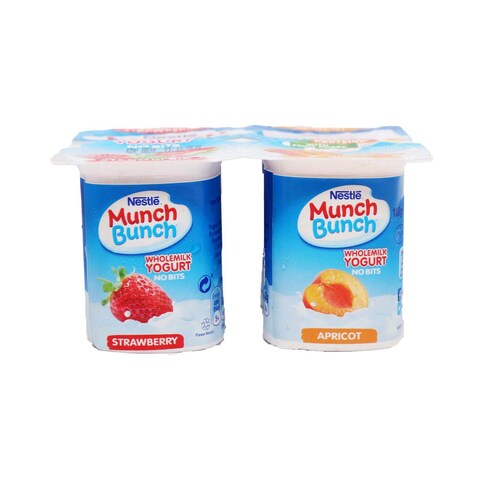 Nestle Munch Bunch Strawberry and Apricot Yogurt 100g&times;4