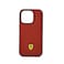 FERRARI MAGSAFE LEATHER STITCHED RED LINE HARD CASE FOR IPHONE 14 PRO RED