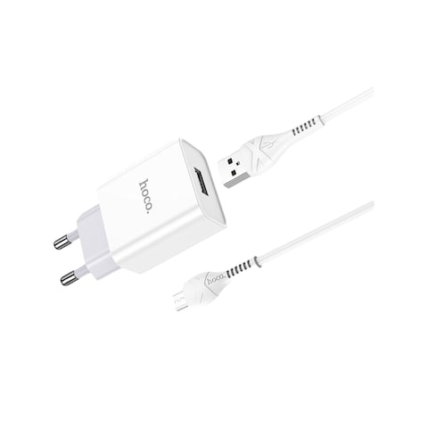 Hoco C81A Asombroso Single Port Charger Set with Type-C Cable - White